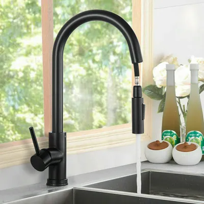 Obrázek produktu pro 360° kuchyňská baterie Vodovodní kohoutek Kuchyňská výsuvná sprcha z nerezové oceli Jediná rukojeť Mixer