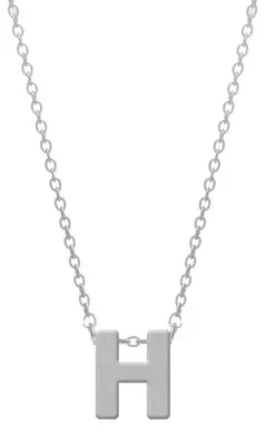 Produktbild von CO88 Collection Alphabet 8CN-11007 Stahlkette mit Anhänger – Buchstabe H 9 mm – Länge 42+5 cm – Initialenschmuck – Initialenschmuck – Silberfarben