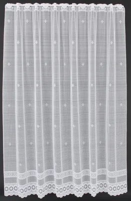Produktbild von Gardinen Kranzusch Scheibengardine Jacquard gebogt Abschluss 180x437,5 cm H/B weiß Bistrogardine Vorhang Küche 1er Pack