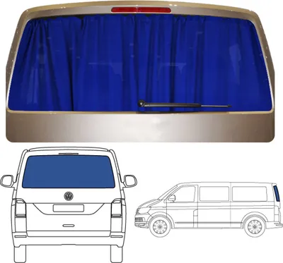 Produktbild von Maß Gardinen für VW T4 Multivan nur für Heckklappe in Blau