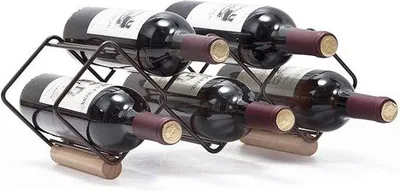 Produktbild von Famanu Weinregal freistehend mit Glashaltern - für Küche und Bar