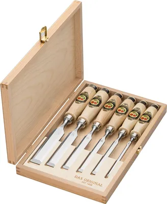 Produktbild von KIRSCHEN Stechbeitelsatz 6tlg. B.6-26mm Ulmer Form lackiert