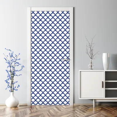 Produktbild von Dekorative Türaufkleber Aufkleber selbstklebend Abnehmbarerdeko Blaue Fischschuppen 85 x 200 cm