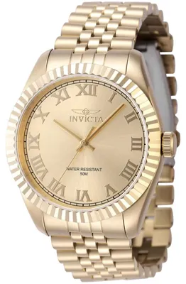 Obrázok produktu pre Invicta Specialty 47406 Pánske Hodinky - Quartz Hnutie - Nerezová Oceľ s Zlatým Ciferníkom - 43 mm
