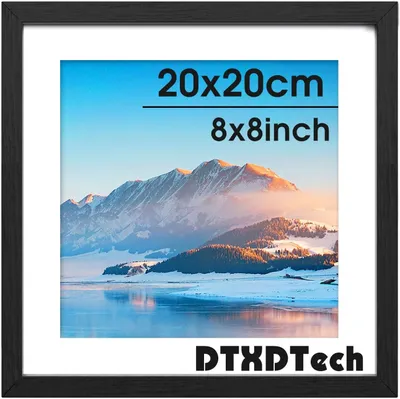 Obrázek produktu pro Fotoliste čtvercová, z černého dřeva, rozměry 20 x 20 cm, určená k zavěšení na zeď
