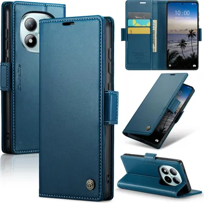Immagine prodotto di Custodia in pelle per Xiaomi Redmi Note 15 Pro+ 5G Portafoglio con scomparto per carte Custodia protettiva con funzione supporto Blu