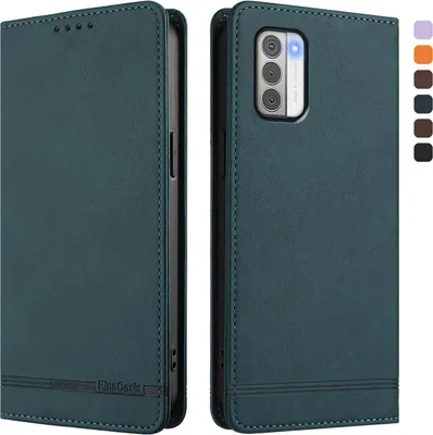 Produktbild von Hülle für Nokia G42 /Nokia G310, Retro Kunstleder Ständer Klapphülle mit Kartenfächer und Magnetische Grün