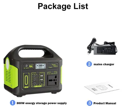 Produktbild von Tragbare Powerstation - 300W Solar Generator - 256Wh LiFePO4 Akku - Notstrom für Camping Haus Wohnmobil - 220V AC Universalsteckdose - LED-Licht