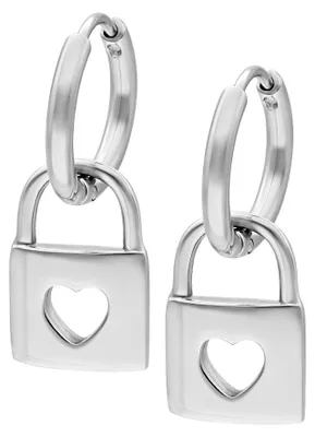 Produktbild von Wildcat Ohrringe - Little Lock Hoops - Silvercoloured Metal - Chirurgenstahl 316L - wasserfest, langlebig, hautverträglich, Silber