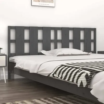 Produktbild von The Living Store Bett-Kopfteil Grau 205,5x4x100 cm Massivholz Kiefer