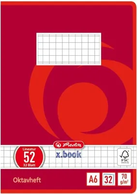 Produktbild von Herlitz Oktavheft x.book DIN A6 kariert 70 g/qm 32 Blatt