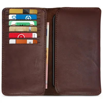 Produktbild von ROYALZ Lederhülle für Apple iPhone 8 / iPhone 7 Schutztasche Cover Etui Brieftasche Portemonnaie Ledertasche Kartenfach Tasche Leder braun