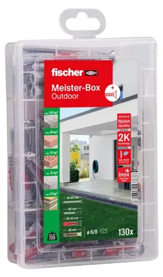 Immagine prodotto di fischer 561385 fischer Meister-Box Outdoor 561385 Dübel- und Schrauben-Sortiment, 130 St.