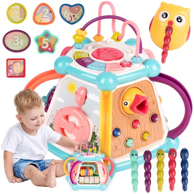 Produktbild von Malplay Motorikswürfel Sorter Blöcke interaktive sensorische Montessori 7in1