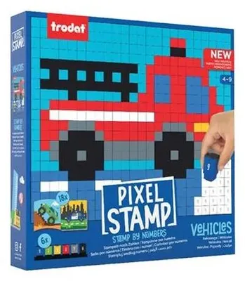 Kreatívna sada, zošit s pečiatkami, TRODAT "Creativ Pixelstamp", vozidlá