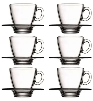 Pasabahce Aqua 95756 Espressotassen mit Unterteller