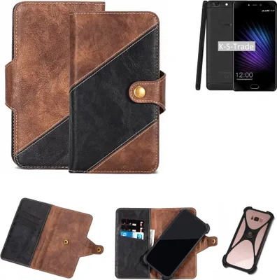 Produktbild von K-S-Trade Handy Hülle Schutz Hülle Schutzhülle Bookstyle Case kompatibel mit Leagoo T5 Handy Cover Hülle Schutztasche 1x