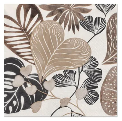 Produktbild von PAPSTAR Servietten 3-lagig, 33x33 cm, "Silky Fronds" | Folie (20 Stück)