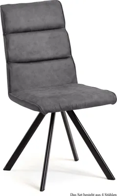 Produktbild von Esszimmerstuhl (4er-Set) Ddene 47x92x60 Schwarz/Grau