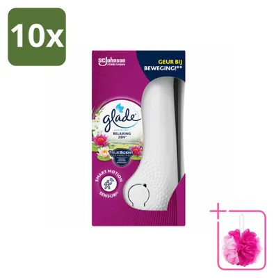 Zdjęcie produktu dla 10 sztuk zapachowych dyfuzorów Glade Sense & Spray, zapach "Relaksujący Zen", pojemność 18 ml, zestaw ekonomiczny