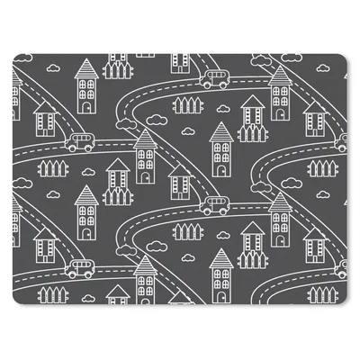 Produktbild von MuchoWow® Mauspad Mousepad Muster - Haus - Auto 40x30 cm - Mousepads - Maus Mat - Pad - Mausunterlage - Anti Rutsch