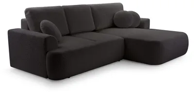 Produktbild von Masseno Ecksofa FILO mit Schlaffunktion L-Form, Sofa mit Bettkasten, Wohnzimmersofa, Couch, Soffa, Bettsofa, Couchgarnitur- Schwarz, CORAL 60