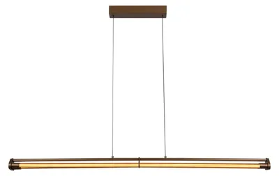 Image de Suspension LED Janderin 24405/34/05, forme allongée, 16,5W, température de couleur 2200-3300K, finition marron