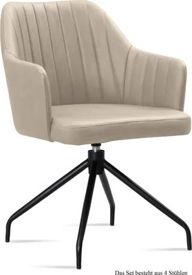 Produktbild von Armlehnstuhl drehbar (4er-Set) Dorena 58x81x60 Schwarz/Natur
