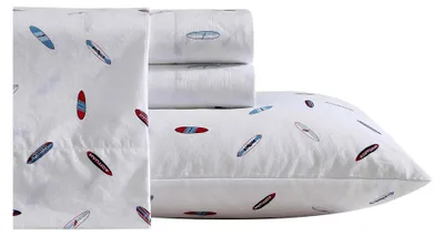 Produktbild von Queen-Size-Bettlaken, Baumwoll-Perkal-Bettwäsche-Set, lässige Heimdekoration (High Surf Navy)