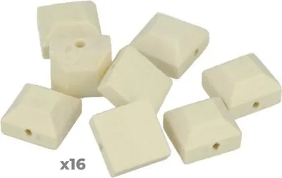 Produktbild von 16 quadratische Cabochon-Holzperlen 10 x 4 mm