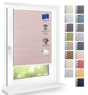 Produktbild von Thermo Wabenplissee Hitzeschutz, ohne Bohren, Hellrosa, 105x100