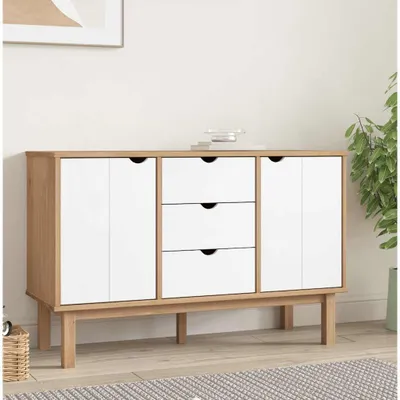 Immagine prodotto di Credenza OTTA brown&white 113,5x43x73 cm in legno di pino massiccio