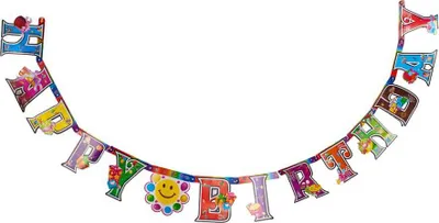Produktbild von BANKETT Girlande Papier WIR PARTEIEN Happy Geburtstag 2 m
