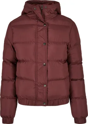 Produktbild von Urban Classics Ladies - Hooded Puffer Winterjacke cherry - M
