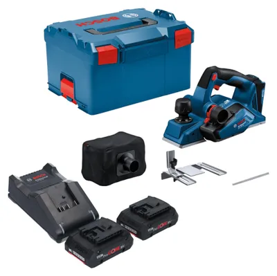 Obrázek produktu pro Bosch GHO 18V-26 Profesionální akumulátorový hoblík 18 V 2,6 mm bezkartáčový + 2x akumulátor ProCORE 4,0 Ah + nabíječka + L-Boxx