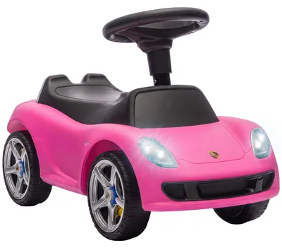 Produktbild von Rutschauto Kinder Porsche Rutschfahrzeug mit Hupe Licht Motorgeräuschen, für 18–36 Monate, Rosa