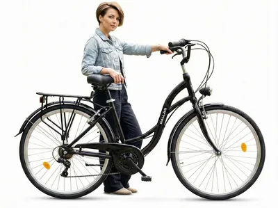 Produktbild von Dallas Bike Stadtrad - Damenfahrrad 28 Zoll - Shimano 7-Gang - Aluminium Rahmen M 18" - Schwarz, KI-generiertes Bild