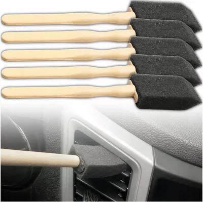 Produktbild von EDIBAZZAR | Set mit 5 flachen Detailbürstenschwämmen zur Autoreinigung