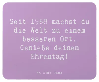 Produktbild von Mr. & Mrs. Panda Mouse Pad Spruch 1968 Geburtstag - Lavendeltraum - Geschenk, laptop mauspad, Erinnerungen, Jahrgang, Glückwunsch, pc, Geburtstagsgeschenk, Happy Birthday