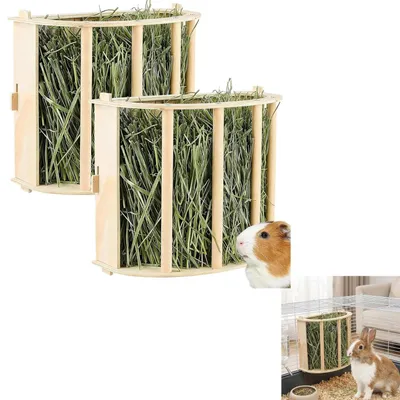 Imagen del producto de 2 cajas de heno de madera, de 18,8 x 25 x 13 cm, para conejos y cobayas