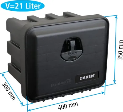 Produktbild von Daken J021 - Daken Just 400 - 81101, Werkzeugkasten, Stauboxen, Staukasten LKW, Unterflurbox, 400 x 350 x300 mm, ca. 21 Liter