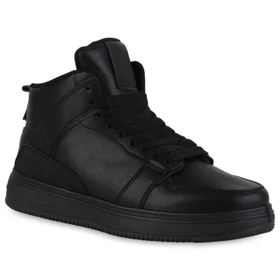 Produktbild von VAN HILL Damen Sneaker High Schnürer Bequeme Profil-Sohle Schuhe 840181, Farbe: Schwarz, Größe: 39