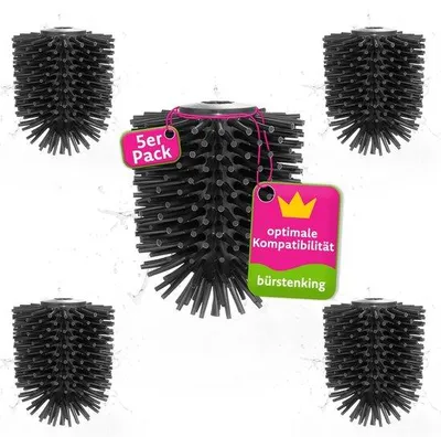 Produktbild von Silikon-Toilettenbürstenkopf 77mm schwarz 5Stück