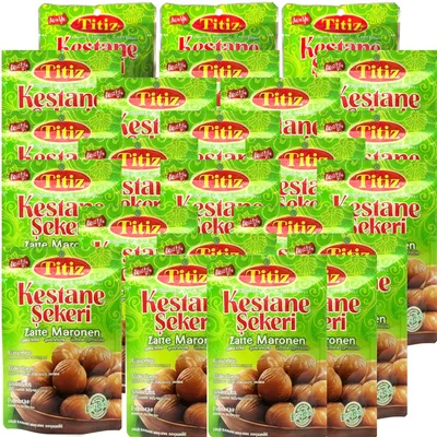 Produktbild von Titiz Zarte Maronen, Leicht Gesüßt Partypaket 24 x 125 g, Vegan