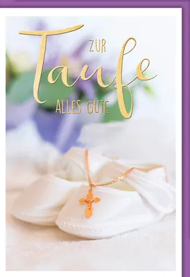 Produktbild von Taufe - Glückwunschkarte im Format 11,5 x 17 cm - Babyschühchen