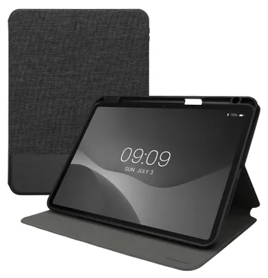 Zdjęcie produktu dla pokrowiec ochronny kwmobile kompatybilny z Apple iPad Pro 11" (2024) - Smukły pokrowiec - Etui na tablet z podstawką antracytowa czerń