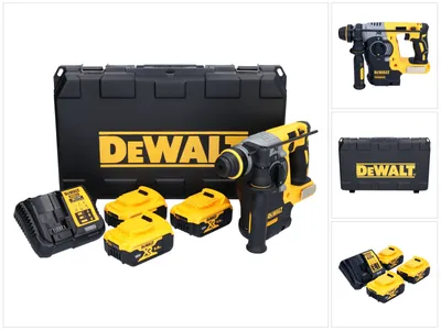 Produktbild von DeWalt DCH 273 P3 Akku Kombihammer 18 V 2,1 J SDS Plus Brushless + 3x Akku 5,0 Ah + Ladegerät + Koffer
