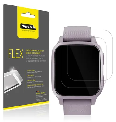 Zdjęcie produktu dla 2x folia ochronna do Garmin Venu Sq, 100% pokrycia ekranu, Dipos Flex