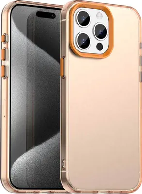 Obrázek produktu pro Pouzdro pro iPhone 15 Pro, tenké poloprůhledné matné nárazuvzdorné pouzdro na telefon Pomerančový