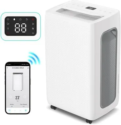 Produktbild von Luftentfeuchter - Entfeuchtet bis 26 Liter pro Tag - WIFI - Trockentrocken- und Schlafmodus - Geeignet für Haus, Schlafzimmer, Badezimmer, Wohnzimmer und Keller - Entfeuchter - Weiss